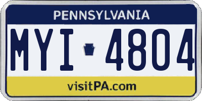 PA license plate MYI4804