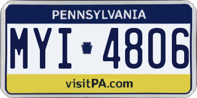 PA license plate MYI4806