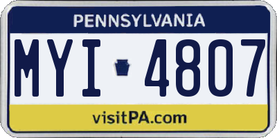 PA license plate MYI4807