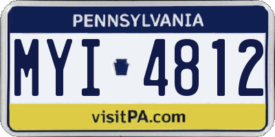 PA license plate MYI4812