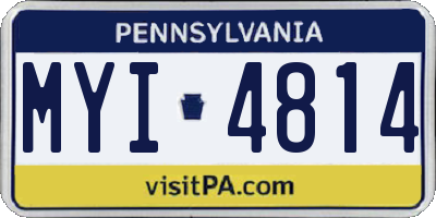 PA license plate MYI4814