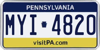 PA license plate MYI4820