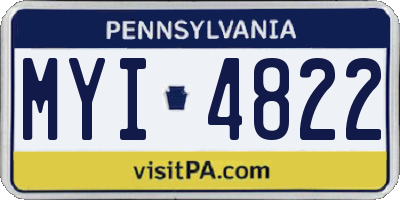 PA license plate MYI4822
