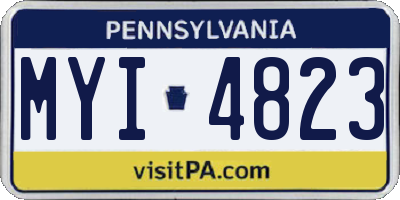 PA license plate MYI4823
