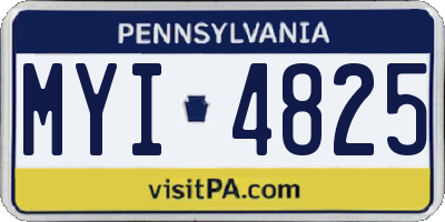 PA license plate MYI4825