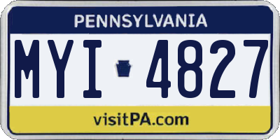 PA license plate MYI4827