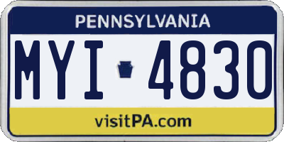 PA license plate MYI4830