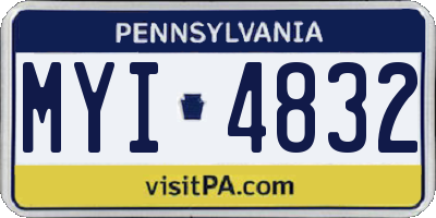 PA license plate MYI4832