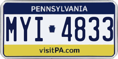 PA license plate MYI4833