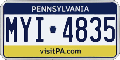 PA license plate MYI4835