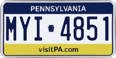 PA license plate MYI4851