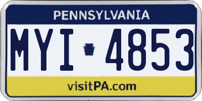 PA license plate MYI4853