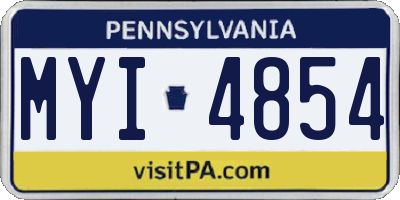 PA license plate MYI4854