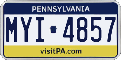 PA license plate MYI4857