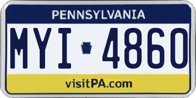 PA license plate MYI4860