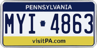 PA license plate MYI4863
