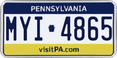 PA license plate MYI4865