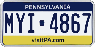 PA license plate MYI4867