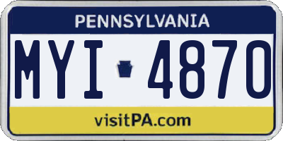 PA license plate MYI4870