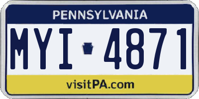 PA license plate MYI4871