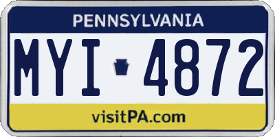 PA license plate MYI4872