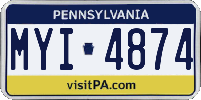 PA license plate MYI4874