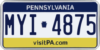 PA license plate MYI4875