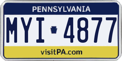 PA license plate MYI4877