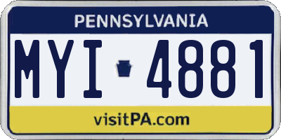 PA license plate MYI4881