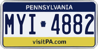 PA license plate MYI4882