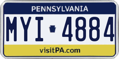PA license plate MYI4884