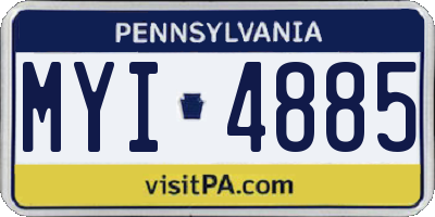 PA license plate MYI4885