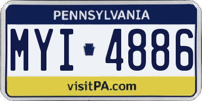 PA license plate MYI4886