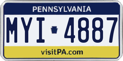 PA license plate MYI4887