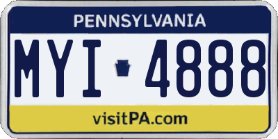 PA license plate MYI4888
