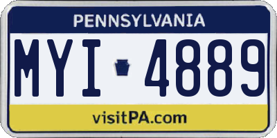 PA license plate MYI4889