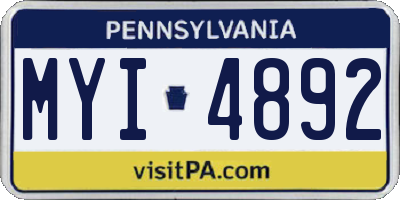 PA license plate MYI4892