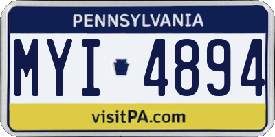 PA license plate MYI4894