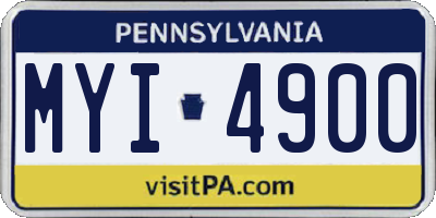 PA license plate MYI4900