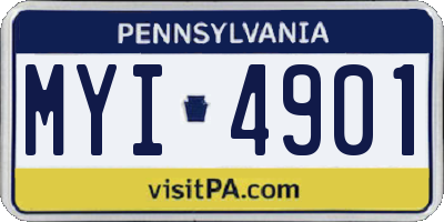 PA license plate MYI4901