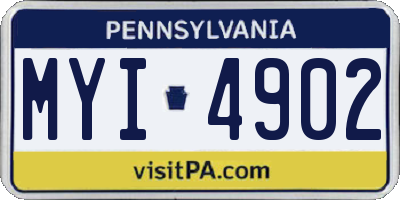 PA license plate MYI4902