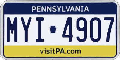 PA license plate MYI4907