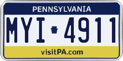 PA license plate MYI4911