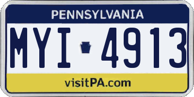 PA license plate MYI4913