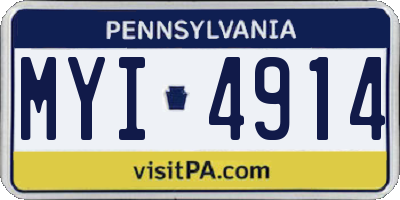 PA license plate MYI4914