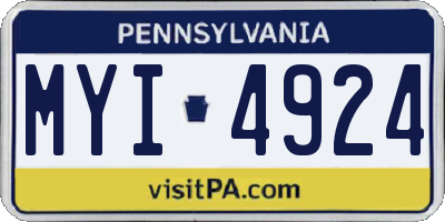 PA license plate MYI4924