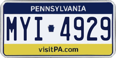 PA license plate MYI4929