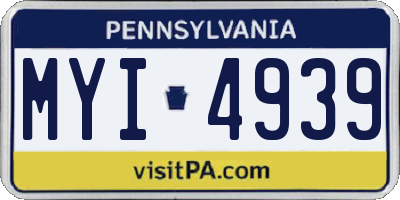PA license plate MYI4939