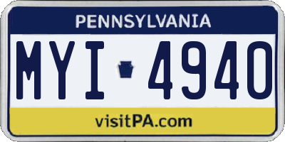 PA license plate MYI4940
