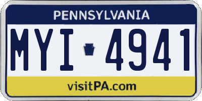 PA license plate MYI4941